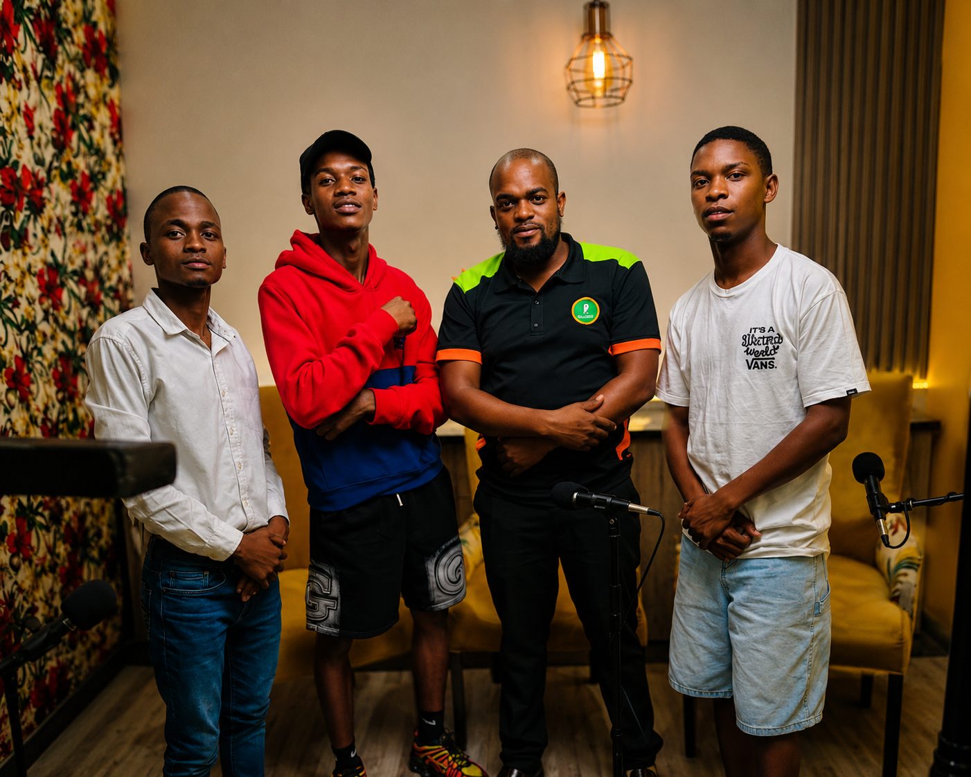Nawe Upopile Studios production team recording and filming in the studio